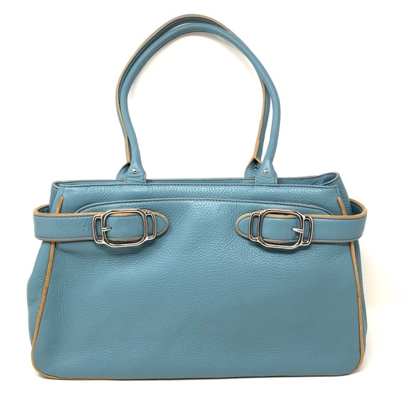 COLE HAAN teal blue textured leather purse, NWOT - Picture 4 of 16